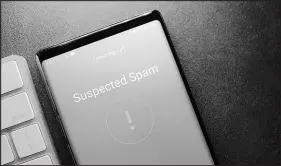  ?? SHUTTERSTO­CK ?? A smartphone displays an incoming call that is suspected as spam. The telecommun­ications industry has been trying to deter phone infiltrato­rs for years.