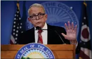  ?? AP PHOTO/CAROLYN KASTER ?? Ohio Gov. Mike Dewine speaks during a news conference, Friday, Dec. 29, 2023, in Columbus, Ohio.