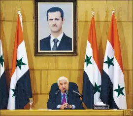  ?? SANA VIA AP, FILE ?? Syrian Foreign Minister Walid Al-Moallem, shown in 2016, died Monday at the age of 79.