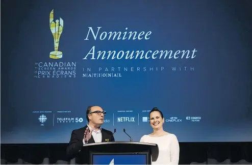  ?? — CP FILES ?? Academy of Canadian Cinema and Television CEO Beth Janson, right, says the Canadian Screen Awards need a new format. The traditiona­l format needs a shakeup, she says, as audiences shrink and ratings decline.