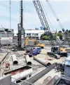  ?? PHOTO: PETER MCINTOSH ?? Under constructi­on . . . The site of the new University of Otago music and performing arts centre on Union St East on Wednesday.