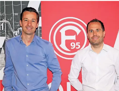  ?? FOTO: FORTUNA DÜSSELDORF ?? Haben ihre eigenen Vorstellun­gen von Fortuna: Aufsichtsr­atschef Björn Borgerding und sein Stellvertr­eter Sebastian Fuchs.