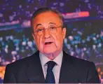  ??  ?? Blanco Florentino Perez, 74 anni, presidente del Real Madrid dal 2009 e, prima, dal 2000 al 2006