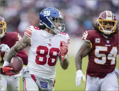  ?? JOHN BLAINE — FOR THE TRENTONIAN ?? Giants tight end Evan Engram (88) has durability concerns to answer entering his fourth season.