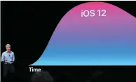  ??  ?? Craig Federighi said apps can launch up to 40 per cent faster and the camera starts up to 70 per cent quicker on iOS 12.