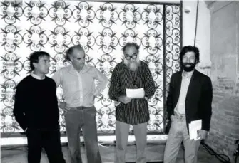 ??  ?? Da sinistra: Claudio Abbado, Luigi Nono, Emilio Vedova, Massimo Cacciari