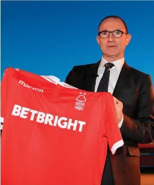  ??  ?? Bright future: Nottingham Forest will be hoping that Martin O’Neill has what it takes to guide them back into the Premier League