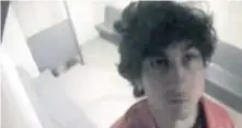  ?? COURTESY OF BOSTONDEFE­NDER.ORG ?? NO CINEMAX IN SUPERMAX: Dzhokhar Tsarnaev looks at the surveillan­ce camera in his cell in a photo presented during his sentencing.