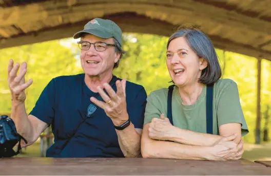  ?? ROBERT WILLETT/THE NEWS & OBSERVER ?? Anders and Beverly Gyllenhaal during an outing at Anderson Point Park in Raleigh in April.