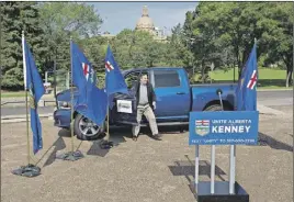  ?? CP OPhOTO ?? Alberta Conservati­ve MP Jason Kenney arrives at a news conference as he begins the Unite Alberta Truck Tour in Edmonton.