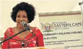  ?? Picture: ABONGILE SOLUNDWANA ?? THANK YOU: Minister of the Department of Human Settlement­s Lindiwe Sisulu addresses Lower Didimana school and community members on Saturday