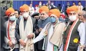  ??  ?? Senior Congress leaders at the Shanti Sammelan event in Jammu on Saturday PHOTO PTI