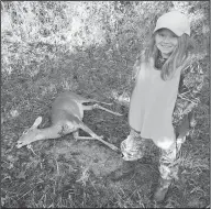  ?? Contribute­d Photo ?? First deer: Jasmine Lambert took her first deer on November 11 while hunting with her papaw.