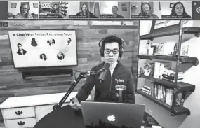  ?? COURTESY OF VINCENT PHAMVAN ?? Vincent Phamvan, founder of Nashville-based career coaching company Vyten, hosts a virtual jobs session with the Tesla internship recruiting team during Vyten’s Hope Summit in May.