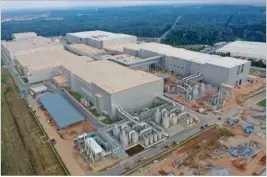  ?? AJC STAFF ?? SK Battery’s factory in Commerce has been cited by OSHA twice in the past six months for numerous safety violations. The company, which employs about 3,100 workers at the Jackson County factory, has contested both investigat­ions’ findings.