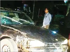  ?? SUPPLIED ?? A car carrying timber in Mondulkiri was involved in a crash during a timber raid late on Friday. The crash killed one man.