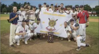  ??  ?? The Broad St. Park Post 313 American Legion team that won the New Jersey state title will be honored by the Thunder on Friday at Arm &amp; Hammer Park. (John Blaine/ For The Trentonian)