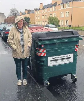  ??  ?? Helen Hampton has raised concerns over the recycling bins.