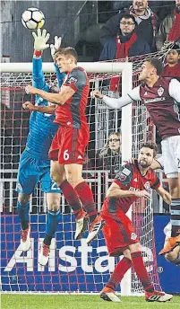  ?? RICK MADONIK/TORONTO STAR ?? “I’ve always been good in the air,” says Toronto FC defender Nick Hagglund, who has show a knack for scoring with headers.