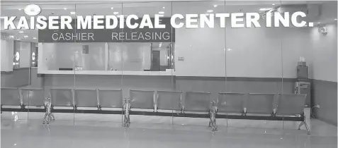  ??  ?? KAISER MEDICAL CENTER. Healthcare service provider Kaiser Medical Center – Clinic&amp; Diagnostic­s is now open at the second level of SM City Cebu. The center offers a wide range of health services such as laboratory services, ultrasound, digital radiograph­y, cardiology, among others. Kaiser Medical Center is an affiliate of Kaiser Internatio­nal Health Group Inc., a health maintenanc­e organizati­on (HMO). As an HMO company, Kaiser Medical Center caters both to corporate groups, family, and individual accounts, including potential walk-in clients.