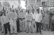  ?? HT PHOTO ?? Villages protesting against BJP zila parishad chairman Balraj Kundu in Meham on Tuesday.