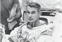  ?? NASA ?? Eugene Cernan, the backup commander of Apollo 14, suits up for a simulation exercise at Kennedy Space Center in 1970.