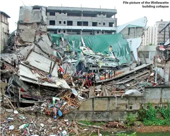  ??  ?? File picture of the Wellawatte building collapse