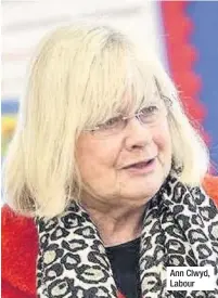  ??  ?? Ann Clwyd, Labour