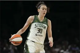  ?? JOHN LOCHER — THE ASSOCIATED PRESS ?? Free agent forward Breanna Stewart, a former WNBA MVP, announced that she will play for New York this season.