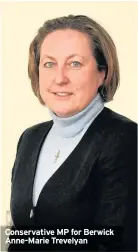  ??  ?? Conservati­ve MP for Berwick Anne-Marie Trevelyan