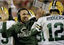  ?? ASSOCIATED PRESS FILE PHOTO ?? No coach in Green Bay Packers history has won more games his first two seasons than Mount Pleasant native Matt Lafleur, who is 26-6 since taking over the team in 2019, including two division titles.