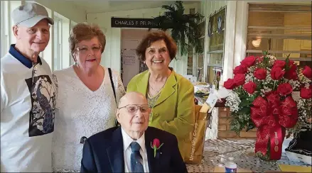  ?? CONTRIBUTE­D PHOTOS ?? Dr. Charles Pelphrey’s 100th birthday party. Behind him are Jim Johnson, Barbara Nelson, and Elizabeth Torres.