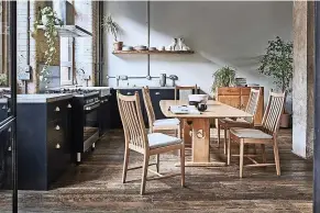  ?? ?? Ercol Windsor extending dining table, from £2,380 and Penn chairs, from £545 each (01844 271800; ercol.com)