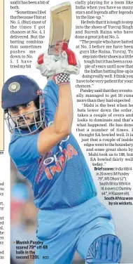  ?? STATS: S PERVEZ QAISER BCCI ?? Manish Pandey scored 79* off 48 balls in the second T20I.