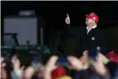  ?? Photograph: Anadolu Agency/Getty Images ?? Donald Trump speaks at the ‘Save America’ rally as he endorses Dr Mehmet Oz for Senate, in Greensburg, Pennsylvan­ia, on Friday.