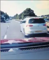  ??  ?? Road chaos... Car pulled over in fast lane