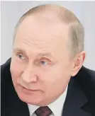  ??  ?? Defiant...Russia’s Vladimir Putin