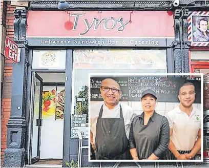  ?? ?? ●●The Tyros takeaway on Tiviot Dale and (inset) Adnan Dehaini with wife Faten and son Hussein