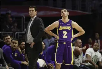  ?? ASSOCIATED PRESS FILE PHOTO ?? Los Angeles Lakers’ Lonzo Ball has the fifth-worst field-goal percentage for a rookie in the NBA since 1979.