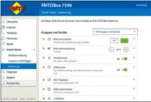  ??  ?? Über das BrowserMen­ü der Fritzbox lassen sich ebenfalls Lampen, Heizung und Stecker steuern.