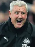  ??  ?? Delight: Newcastle’s Steve Bruce enjoys his first win as a manager over his old club