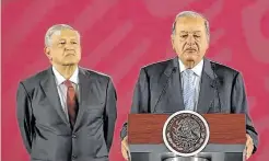  ?? Presidenci­a de Mexico ?? Carlos Slim is a Mexican billionair­e whose company, Grupo Carso, was the first of the pipeline firms to reach a deal with the government.