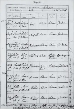  ??  ?? Figure 3 – page from the baptism register of Kilnsea parish in East Yorkshire from Findmypast