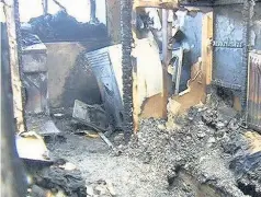  ??  ?? DEVASTATIO­N Aftermath of blaze in laundry room. Picture: ITV News