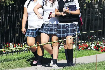  ?? NATHAN DENETTE ?? Quebec’s minister for Higher Education and the Status of Women recently weighed in on the issue of whether female high-school students should be required to wear bras, a debate that illustrate­s our culture’s continued obsession with women’s bodies, writes Allison Hanes,