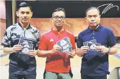  ??  ?? (From left) top three winners of the 169 & Below Megalanes Skins Challenge Grand Final, Isa Kumar, Azree Abdul Rahman and Mohd Izam.