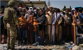  ?? Photograph: Marcus Yam/Los Angeles Times/REX/Shuttersto­ck ?? Afghans attempt to leave the country via Kabul airport; the UN estimates 500,000 will try to flee.