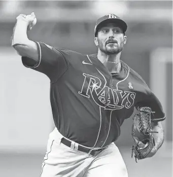  ?? NATHAN RAY SEEBECK/USA TODAY SPORTS ?? Rays pitcher Zach Eflin on his wedding ring: “I’ve been wearing it for two years now. This is really the first issue I’ve had with it.”