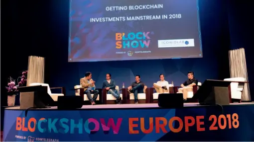  ??  ?? A panel discussion at the Blockshow Europe 2018, held from May 28 to 29 in Berlin, Germany. Profession­als from around the world discuss the applicatio­n and future of blockchain. by Yan Feng/ Xinhua