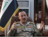  ?? (Khalid al-Mousily/Reuters) ?? IRAQI MAJ.-GEN. Najm al-Jabouri speaks during an interview in Mosul on Sunday.